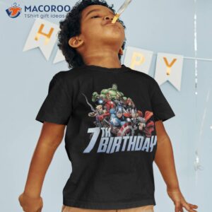 marvel avengers action shot 7th birthday shirt tshirt