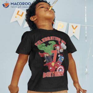 marvel avengers celebrating my 7th birthday shirt tshirt