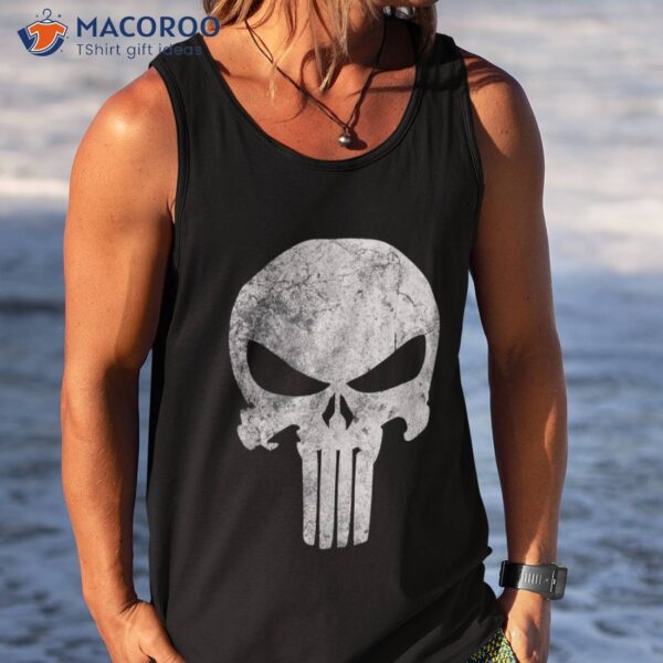 Marvel Comics Punisher Skull Symbol Distressed Shirt