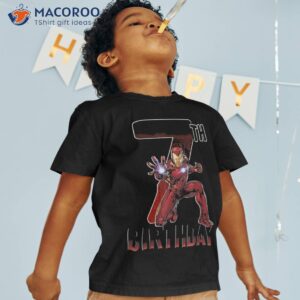 marvel iron man 7th birthday action pose graphic shirt tshirt