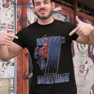 marvel spider man swinging 7th birthday graphic shirt tshirt 1