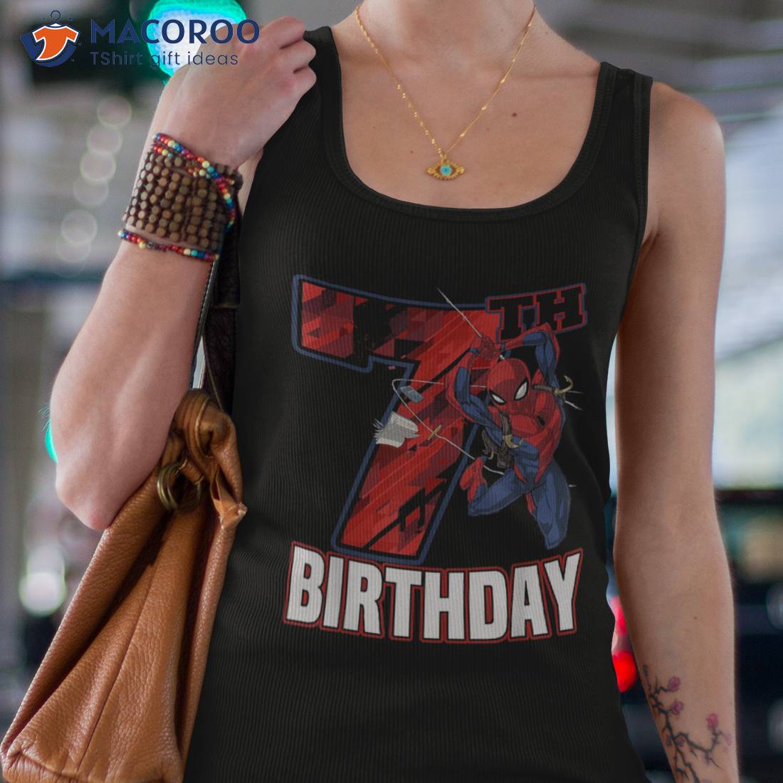 Marvel Boy's Spider-Man Swinging 5th Birthday T-Shirt Blue