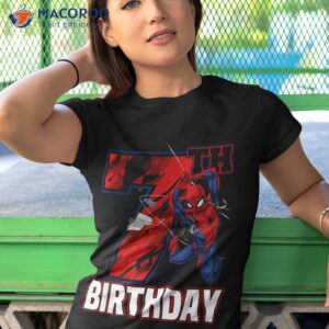 marvel spider man web swing 7th birthday shirt tshirt 1