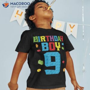 master builder 9th birthday boy nine 9 year building bricks shirt tshirt