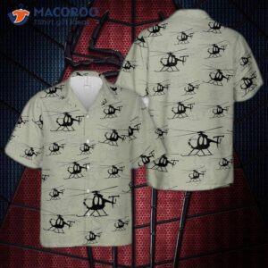 Md500d Helicopter Silhouette Hawaiian Shirt