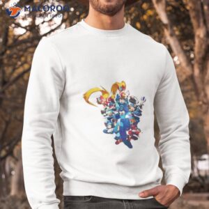 mega mans 35th anniversary artwork shirt sweatshirt 1