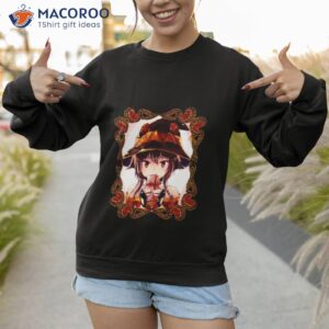 megumin konosuba character the witch holiday celebration on red anime shirt sweatshirt