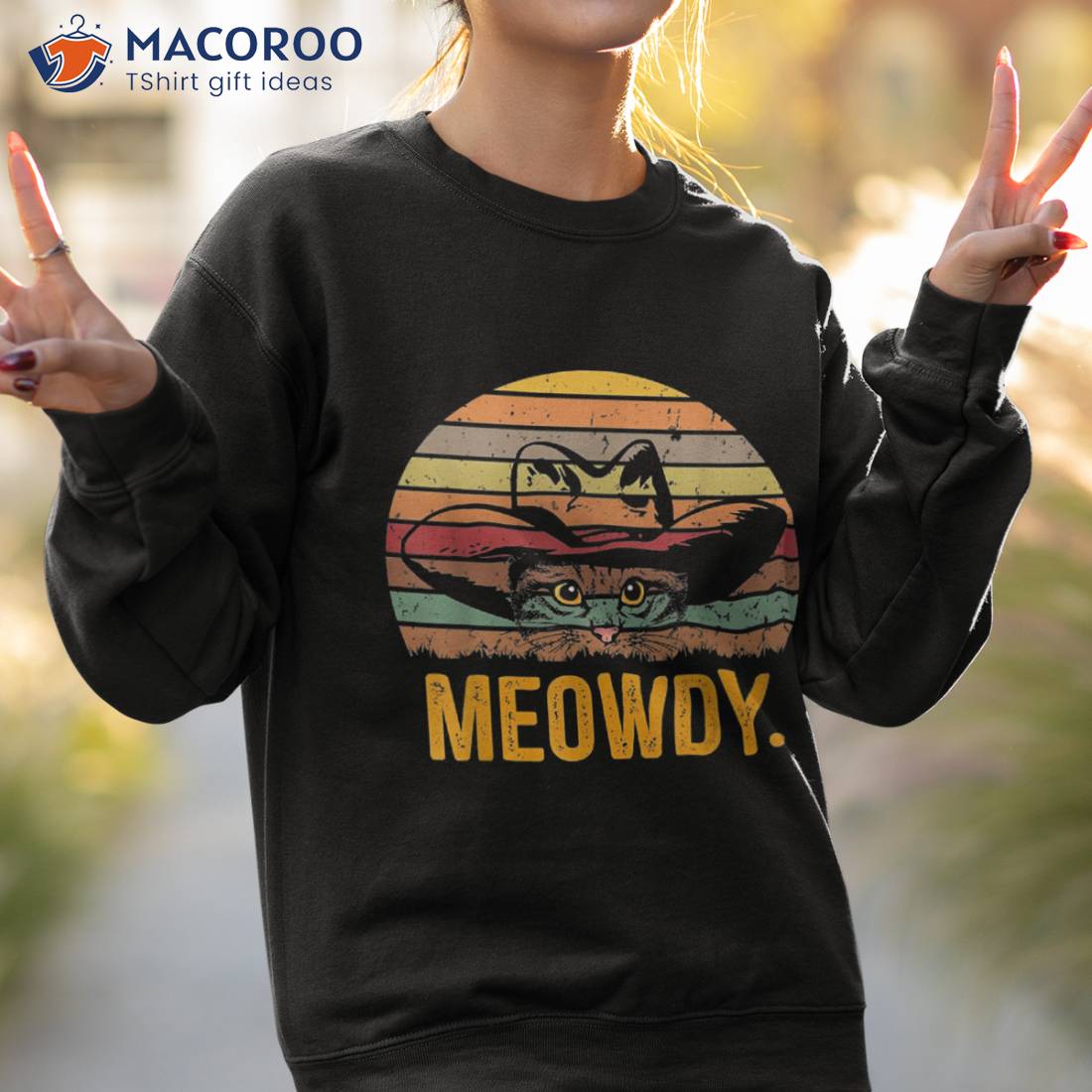Meowdy Funny Mashup Between Meow And Howdy - Love Cat Meme Shirt
