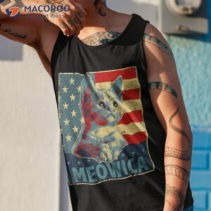 meowica cat 4th of july patriotic american flag gift shirt tank top 1