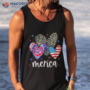 merica 4th of july red blue white hearts tie dye leopard usa shirt tank top