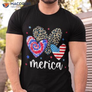 merica 4th of july red blue white hearts tie dye leopard usa shirt tshirt