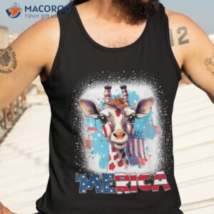 merica giraffe shirt patriotic red white blue usa flag gifts tank top 3