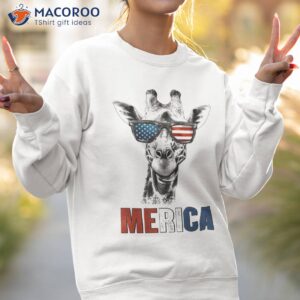 merica giraffe sunglasses 4th of july usa flag patriotic shirt sweatshirt 2