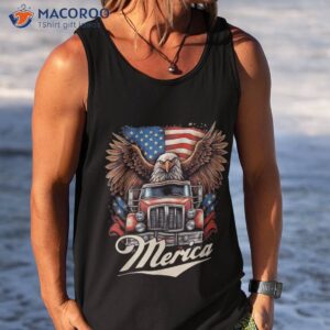 merica patriotic eagle trucker driver american flag shirt tank top