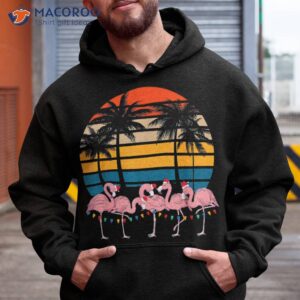 mery christmas in july flamingo sunset retro shirt hoodie