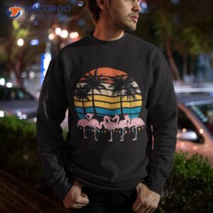 mery christmas in july flamingo sunset retro shirt sweatshirt