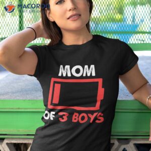 mom of 3 boys gift from son mothers day birthday low battery shirt tshirt 1 1