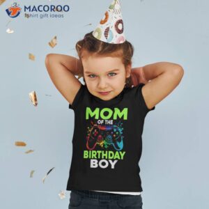 mom of the birthday boy matching video gamer party shirt tshirt 2