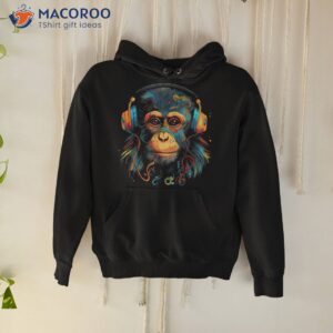 monkey ape wearing headphones graphic tee for and shirt hoodie