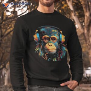 monkey ape wearing headphones graphic tee for and shirt sweatshirt