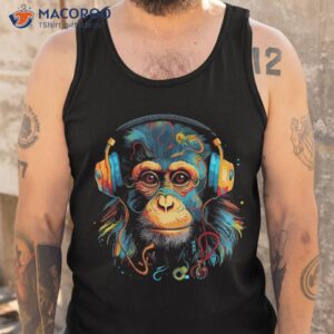 monkey ape wearing headphones graphic tee for and shirt tank top