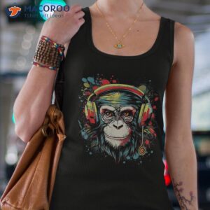 monkey chimp wearing hiphop headphones graphic shirt tank top 4