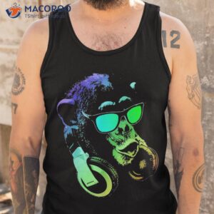 monkey chimp with sunglasses and headphones shirt tank top