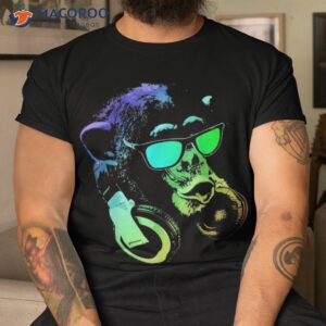 monkey chimp with sunglasses and headphones shirt tshirt
