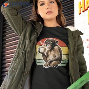 Monkey Drinking Coffee Funny And Lover Vintage Shirt