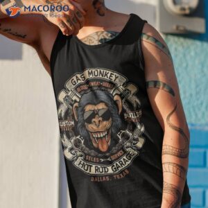 monkey gas crossed pistons ribbon logo shirt tank top 1