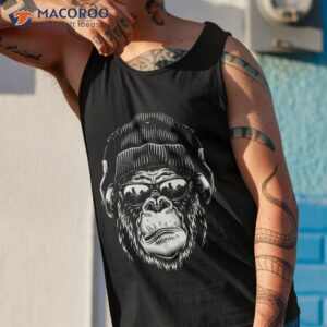 monkey gorilla with mixer and headphones as dj shirt tank top 1