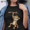 Monkey Hanging On Branch Ape Kids Cute Shirt