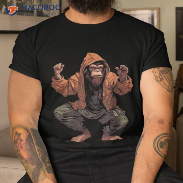 Monkey In Urban Street Art Look Shirt