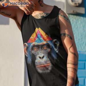 monkey polygon colourful zoo animal lover motif shirt tank top 1