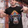 Monkey Polygon Colourful Zoo Animal Lover Motif Shirt