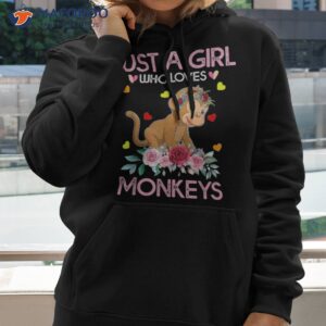 monkey tee for kids just a girl who loves monkeys shirt hoodie