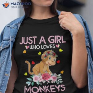 monkey tee for kids just a girl who loves monkeys shirt tshirt