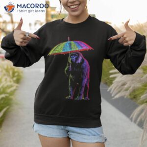 monkey umbrella colourful creative zoo animal artwork shirt sweatshirt 1