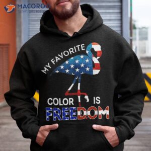 my favorite color is freedom flamingo usa flag 4th of july shirt hoodie