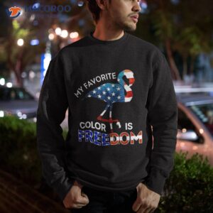 my favorite color is freedom flamingo usa flag 4th of july shirt sweatshirt