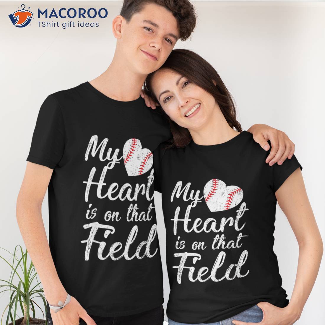 Baseball Mom T-Shirt My Heart Is On That Field