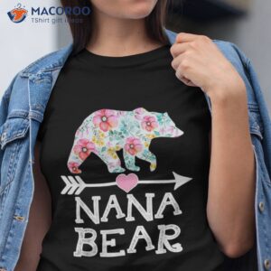 nana bear shirt floral family mother s day gifts mom tshirt