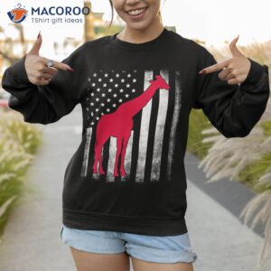 national us flag american giraffe vintage wild animal retro shirt sweatshirt