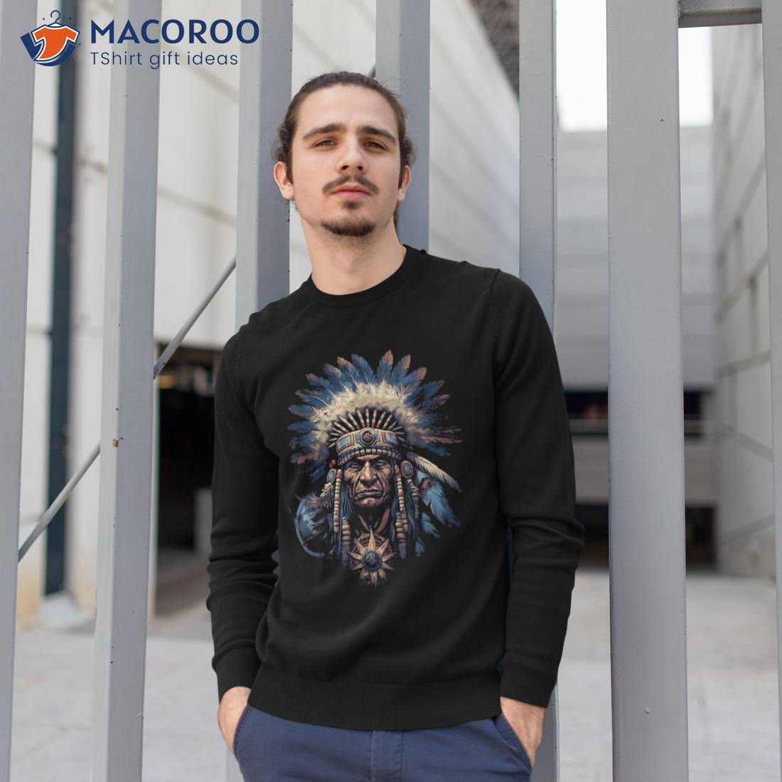 Native American Indian Headdress Traditional Art Shirt