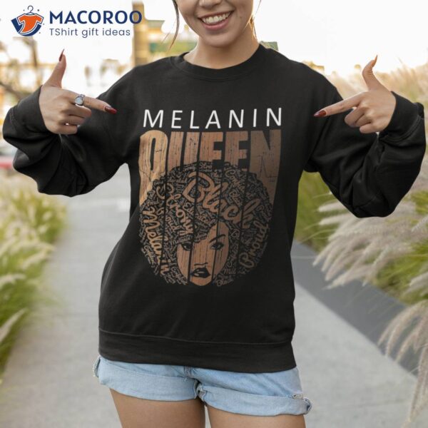 Natural Afro Melanin Queen Tee Strong Black African American Shirt