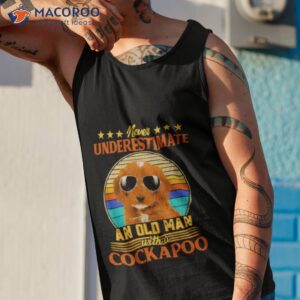never underestimate an old man with a red cockapoo shirt tank top 1