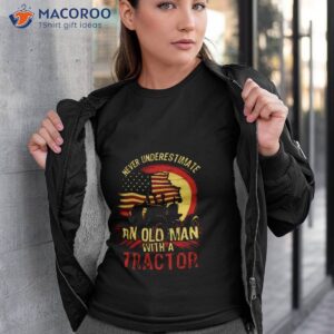 never underestimate an old man with a tractor 4th of july american flag shirt tshirt 3