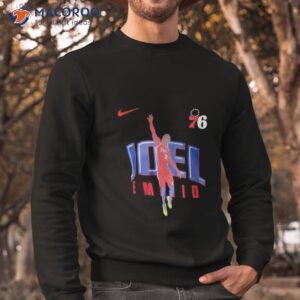 nike joel embiid black philadelphia 76ers hero performance t shirt sweatshirt