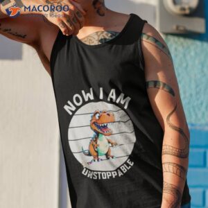 now i am unstoppable t rex dinosaur retro vintage shirt tank top 1