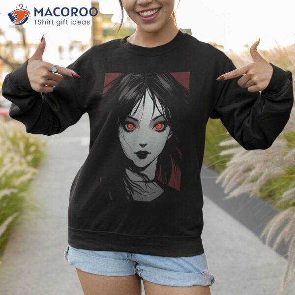 Nu Goth Girl Dark Aesthetic Gothic Anime Waifu Emo Shirt